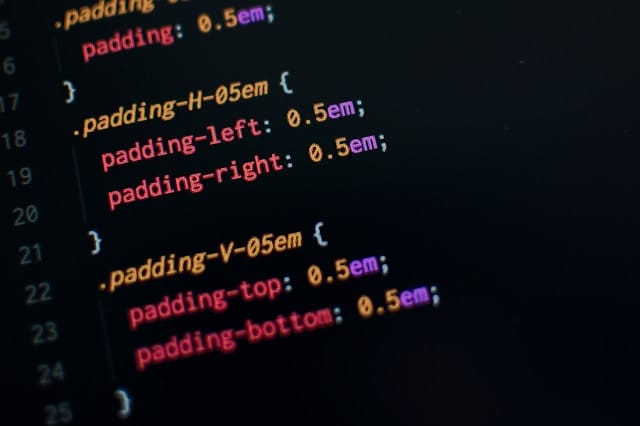 css code on screen